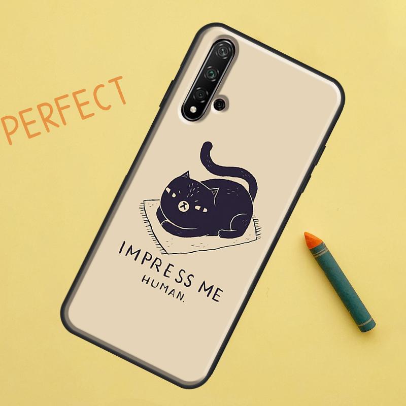 Черный Кот Лицо Котёнок Для Huawei Nova 12s 11i 7i 8i 12i Y73 Y70 Y90 Y60 Y72 Y61 Y91 9 10 SE P40 Lite P30 Pro Чехол
