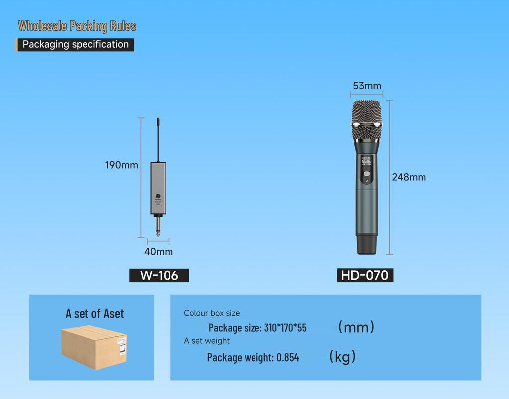 Dual Wireless UHF Handheld Microphone with Noise Reduction for KTV, Stage, Wedding Performances