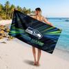 Seattle Seahawks Customized Name Text Beach Towel, Soft Absorbent Towel Beach Pool Travel Personal Gift