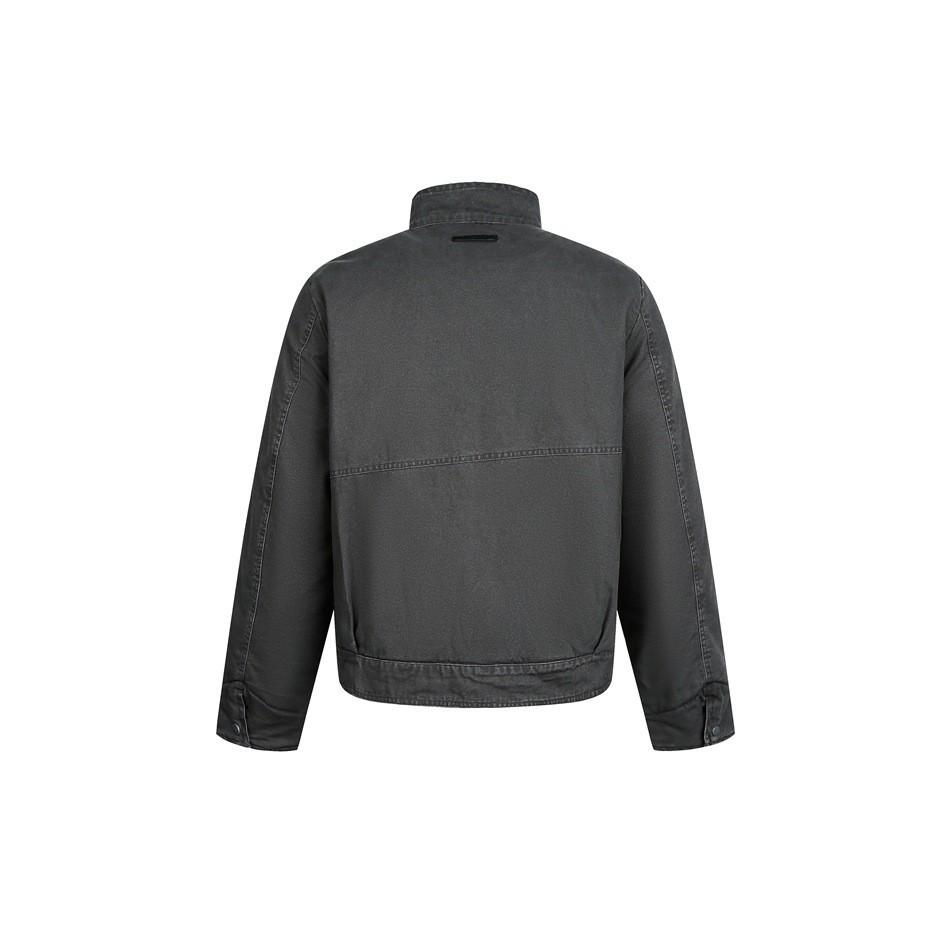 Trendy Unisex Retro Washed Metal Bit Workwear Jacket - Winter Stand Collar Cotton Coat