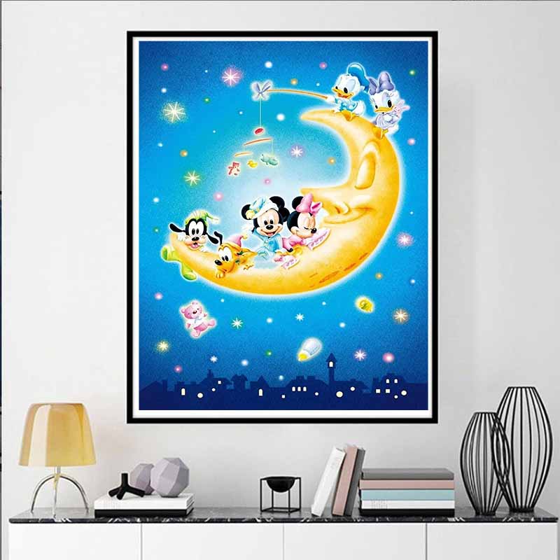 Disney Diamond Painting Disney Baby Lullaby Healing Illustration Mosaic Art DIY Cross Stitch Embroidery Set Full Diamond Home Decor Gift