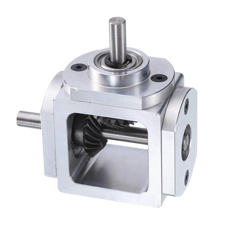 A81M New Gear-Box 90 Degree Right Angle Bevel Gear-Box 1:1 Single Output Shaft 1 Module 20 Teeth Bevel Gear Aluminum Frame
