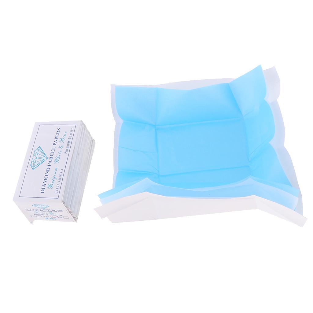 25 штук бриллиантовой посылки, синие и белые, 80 x 45 мм, принадлежности для ювелирных изделий
