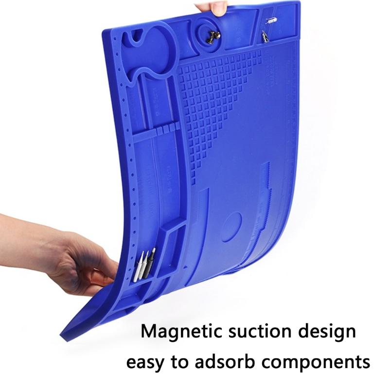 High Temperature Proof Workstation Pad Soldering Mat Integrated Ruler For Phone Computer Maintenance AntiSkid Textures