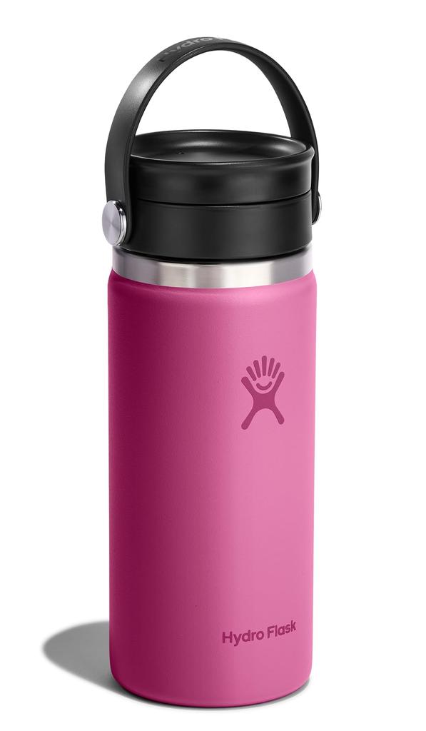 Flex Sip Wide Mouth Stainless Steel Coffee Bottle, 16oz (473ml), Leaf Design, Insulated (Official Japanese Product)