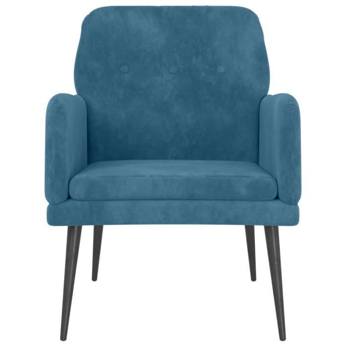 351413 vidaXL Armchair Blue 62x79x79 Cm Velvet
