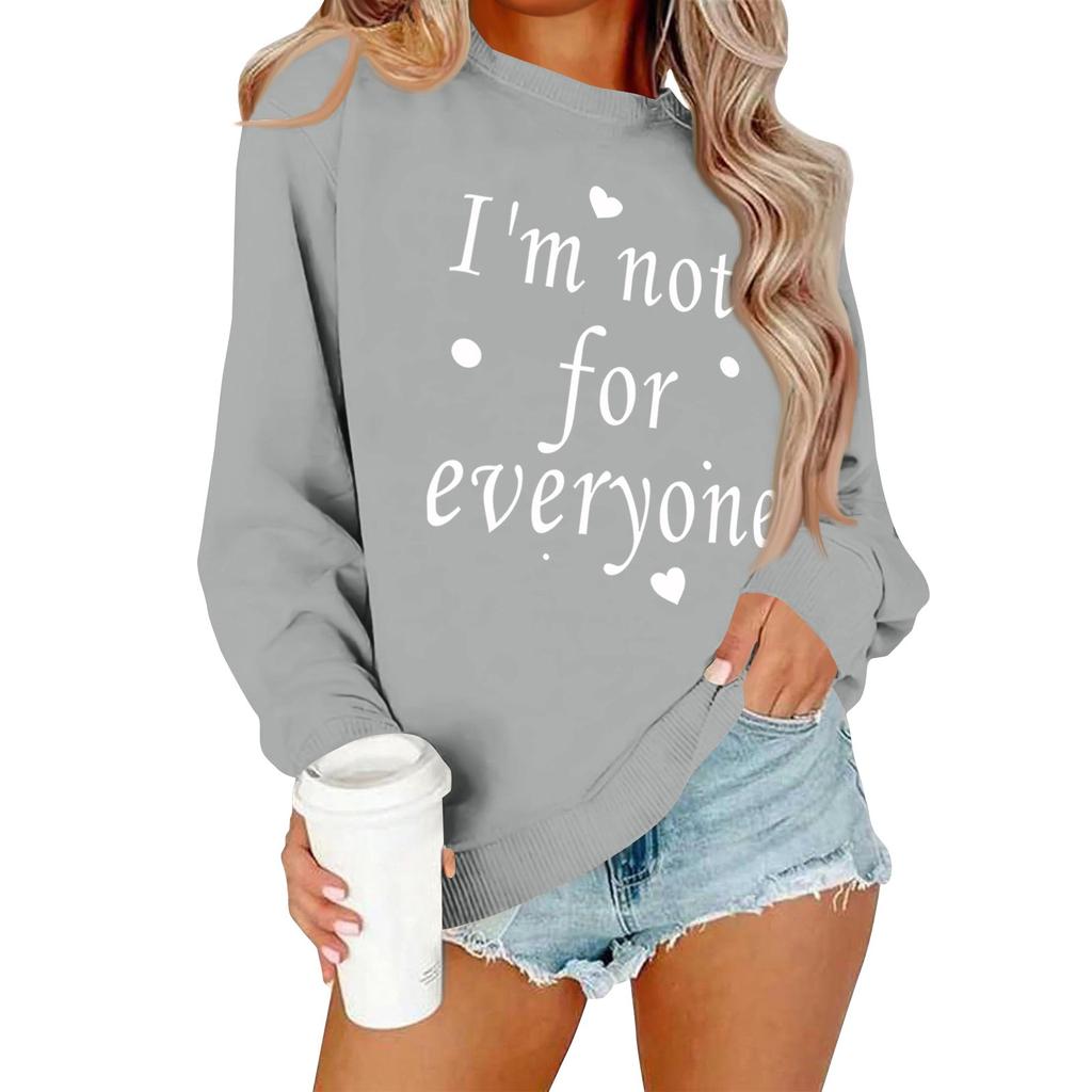 Женская повседневная модная блузка с длинным рукавом и круглым вырезом с принтом и пуловером