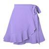 Summer Tie High Waist Solid Color Ruffle Short Half-body Skirt