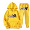 Mens Hooded Streetwear Tracksuit Set - Black Red Tiger Print Long Sleeve Top Jogger Pants Thick Casual Outfit