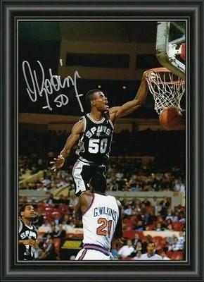 David Robinson Basketball Hof Spurs - A4 Signed Photo Poster