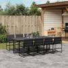 VidaXL Garden Dining Set with Cushions 9 Pcs Black Textilene, Outdoor Dining Set, Dining Furniture of 3295075