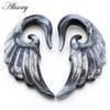 Alisouy 2pcs Unique Spiral Acrylic Heart Wing Feathers Women Ear Plugs Tunnels Taper Stretcher Expander Piercing Body Jewelry