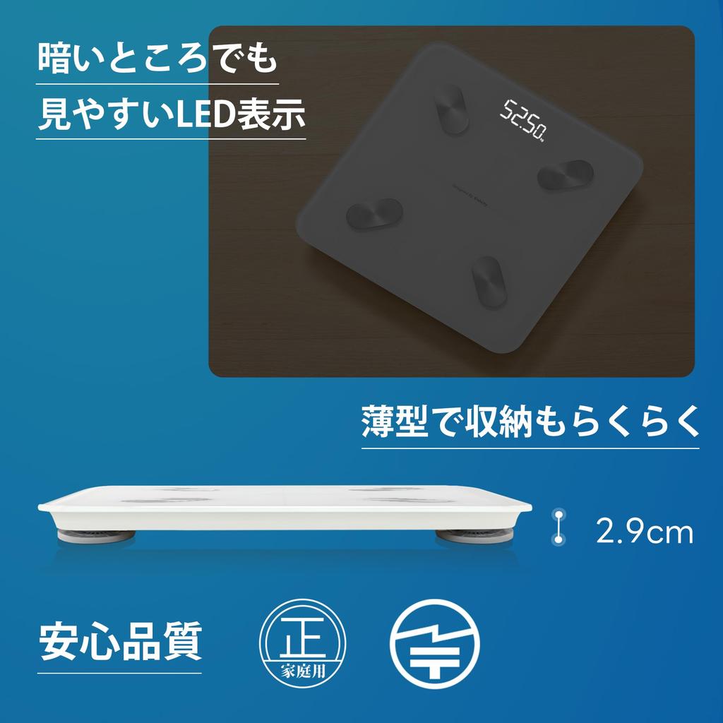 Etekcity Weight Smartphone Body Composition Capable of Measuring 13 Dedicated Automatic Data Bluetooth Thin App for Japanese White Scale, Linked,