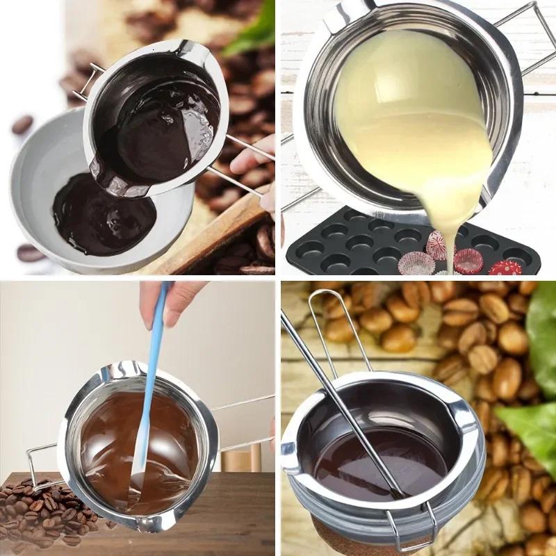 400ml Stainless Steel Candle Melting Pot Food Grade Chocolate Ice Cubes Butter Candy Melting Container Baking and Candle Making