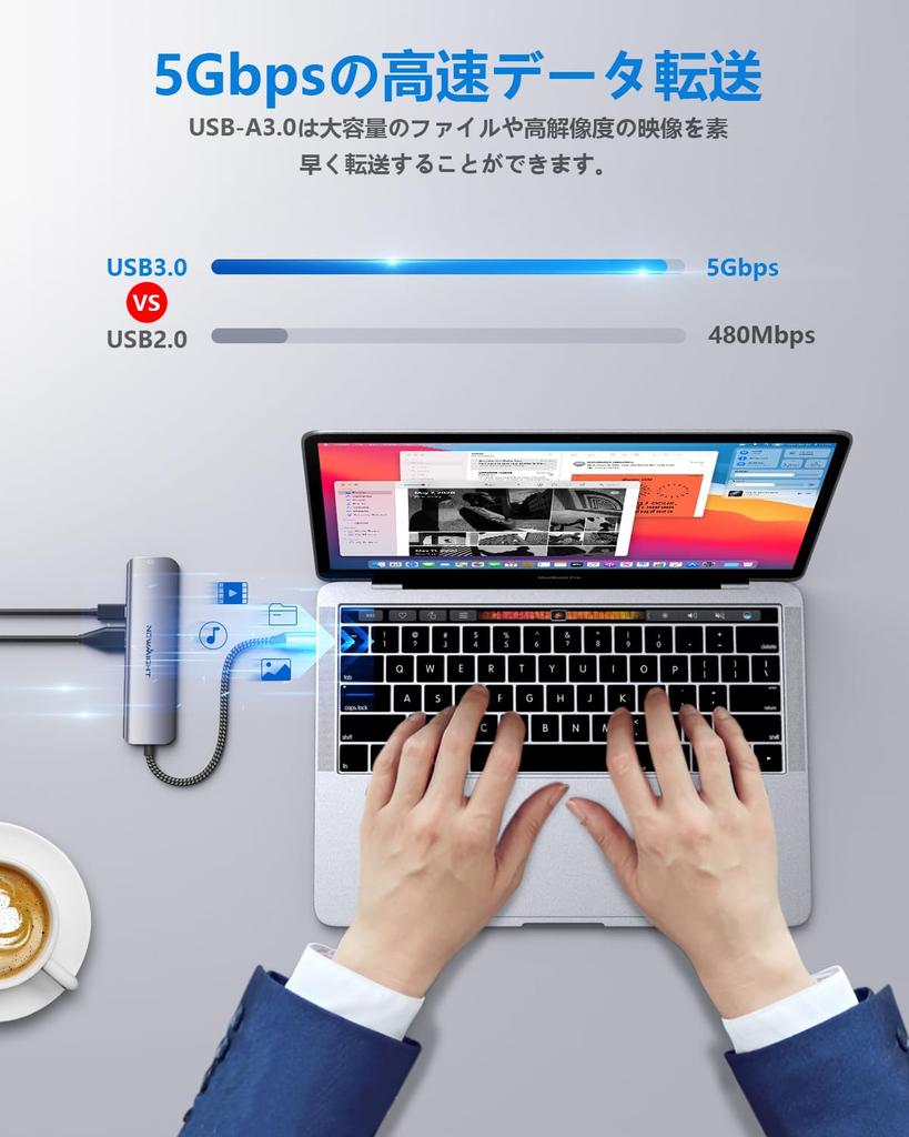 USB C Hub Adapter Hdmi HDMI 2 Ports X 3 Ports 5Gbps High Speed Data Transfer PD 100W Fast Charging Adapter Usb C Hdmi Compatible with Macbook Hub