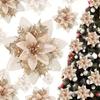 1/5/10pcs 14.5cm Glitter Artifical Christmas Flowers  Christmas Tree Decoration Happy New Year Ornaments Xmas Fake Flowers Natal