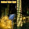 Solar LED String Light Tube Rope String Lights With 8 Modes Outdoor Waterproof Tube Solar Fence Lights For Home Decor