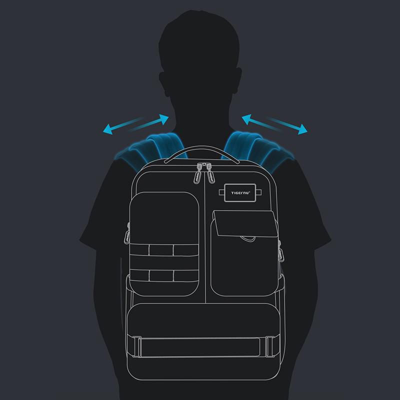Двухслойный рюкзак Tigernu, 2022, мужская водонепроницаемая дорожная сумка для ноутбука 17,3 дюйма, уличный тактический рюкзак неограниченной серии 29 л