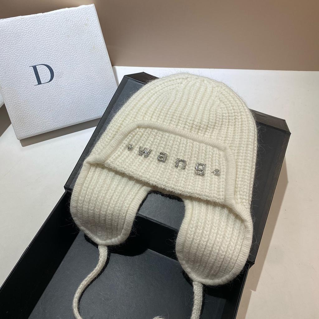 Wang King Long Rabbit Hair Warm Knitted Hat Winter Outdoor Windproof Ear Protector Hat Nordic Cold Winter Baotou Hat
