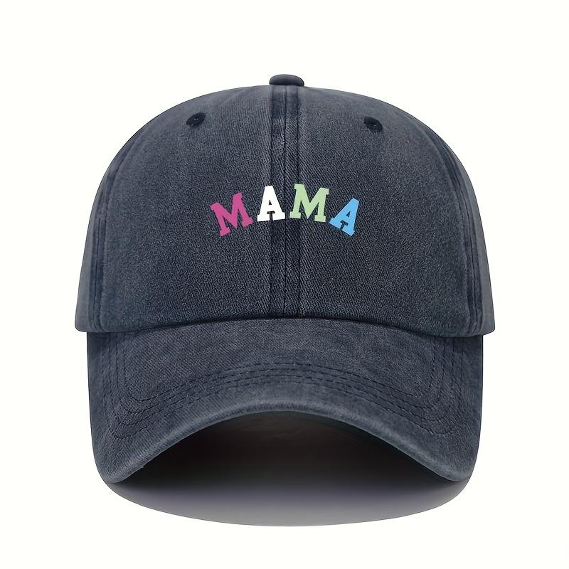 Бейсболка с принтом MAMA легкая солнцезащитная кепка с цветным принтом из букв всесезонная подходит для повседневной носки и спорта
