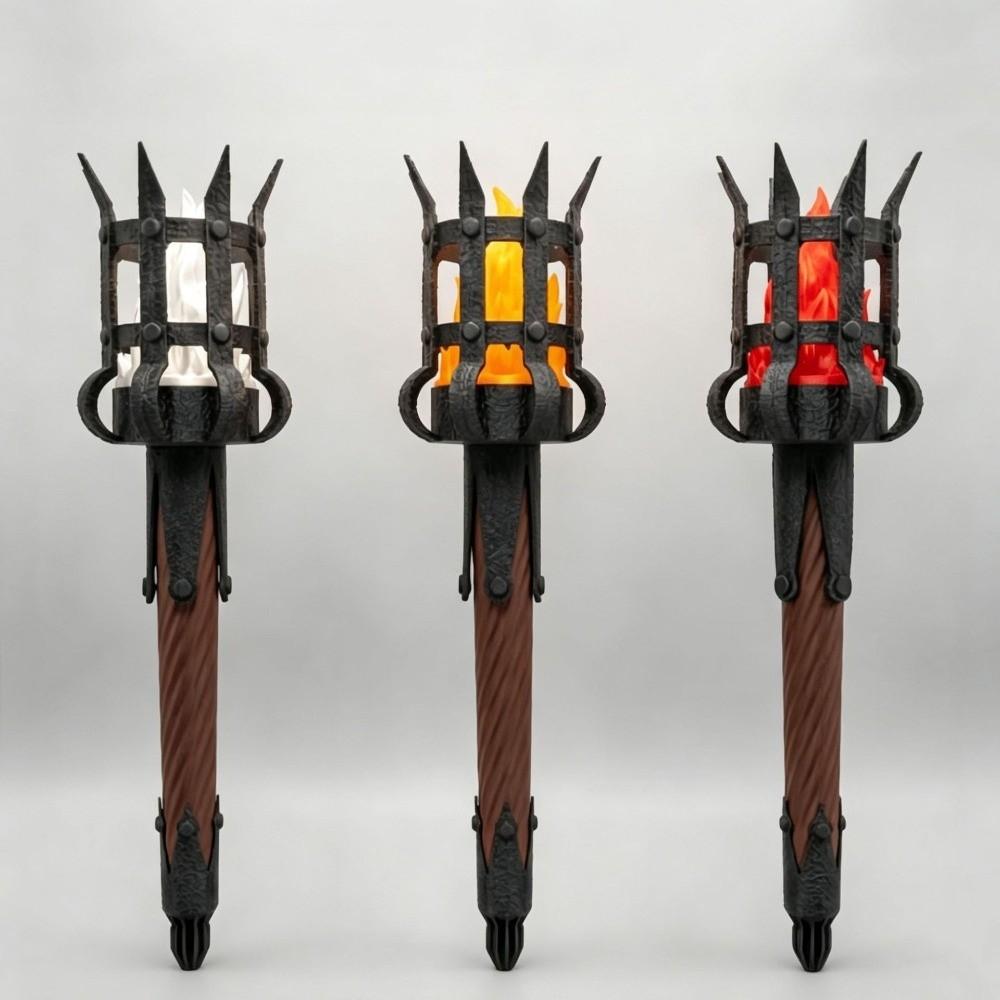 Led Lighting Medieval Torch Wall Lamp Dual Torch Torch Shape Hanging Light Home Indoor