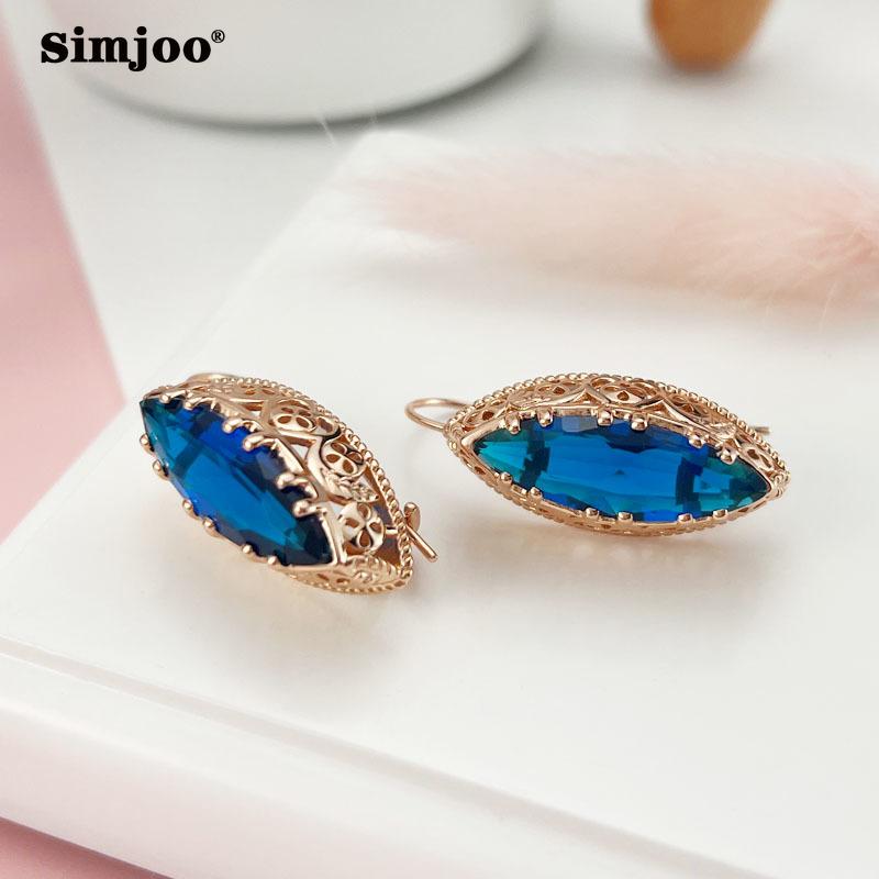 SIMJOO модные трехцветные серьги с дизайном конского глаза розового золота