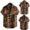 Mens Fashion Ethnic Short Sleeve Casual Printing Hawaiian Shirt Blouse T-shirt