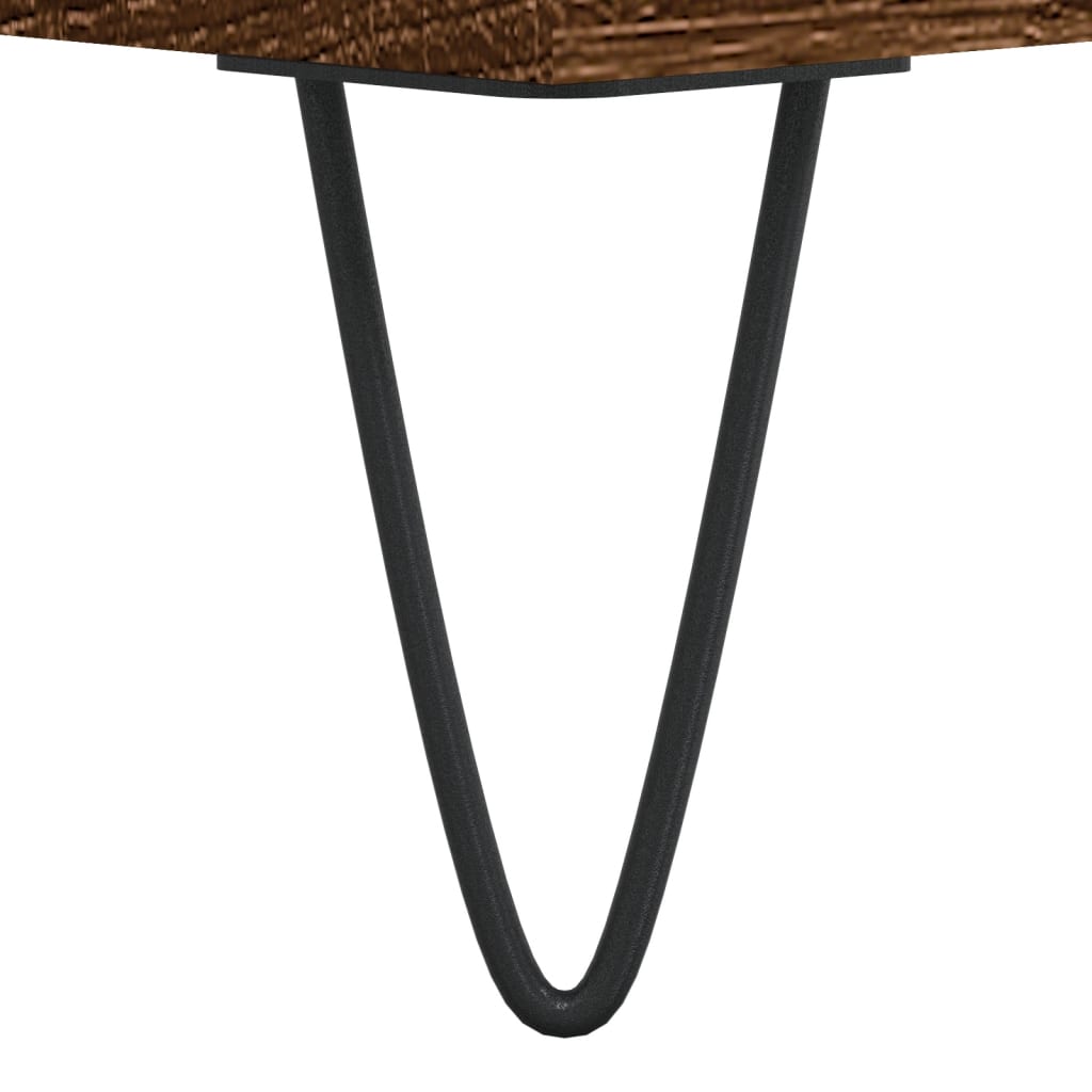 Nightstand Brown Oak Effect 40 x 35 x 50 cm Engineered Wood