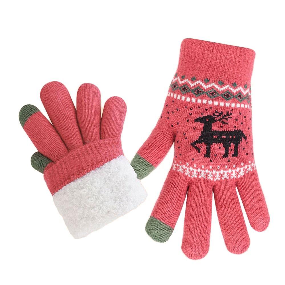 Fleece Lining Winter Gloves Cold-proof Knitted Gloves Fashion Warm Gloves Women Men