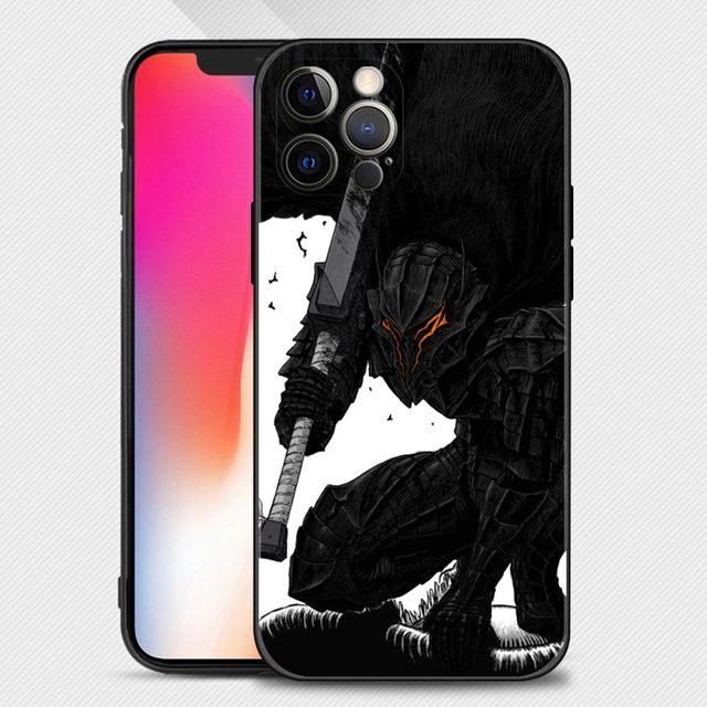 Чехол для телефона для Iphone 14 13 12 11 Pro Max Xs Max Xr X 7 8 Plus 12 Mini 6s, силиконовый чехол Black Shell Berserk Guts Anime