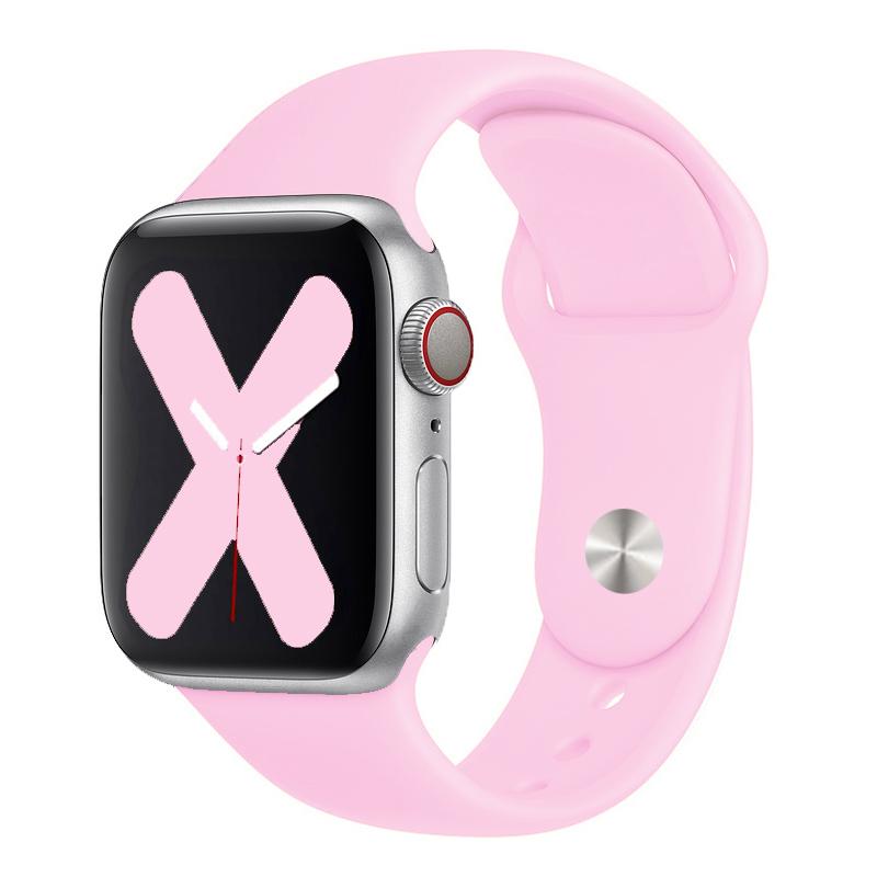 Ремешок для Apple Watch 44мм 45мм 40мм 41мм 42мм 46мм Спортивный силиконовый ремешок для смарт-часов Браслет iWatch Серии 10 9 8 11 SE 3