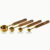 Gold-Plated Stainless Steel Measuring Cups & Spoons Set with Acacia Wood Handles - 8 Pieces