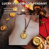 Ancient Lucky Yellow God Wealth Buddhist Crystal Pendant Gold Plated Bohemian Letter Rope Necklace Adjustable Fashion Trendy