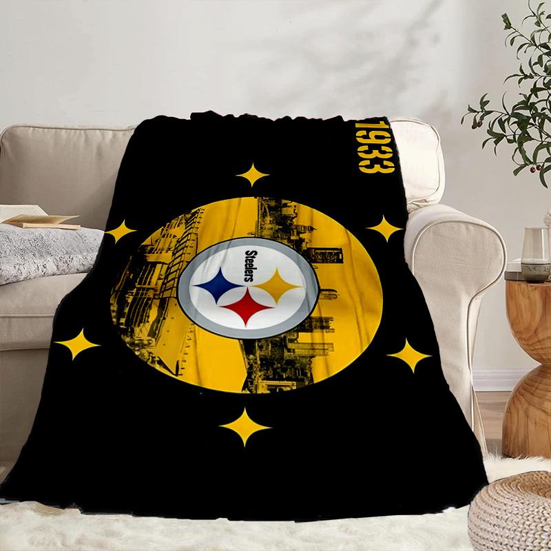 Pittsburgh Steelers Logo Art Portable Blanket/Soft Blanket Bedding Blanket Suitable for Travel Camping Living Rooms Offices Sofas Fan Gifts