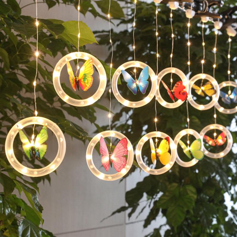 Butterfly Shaped Luminous Led String Lights Outdoor Waterproof Christmas Fairy Lights For Garden