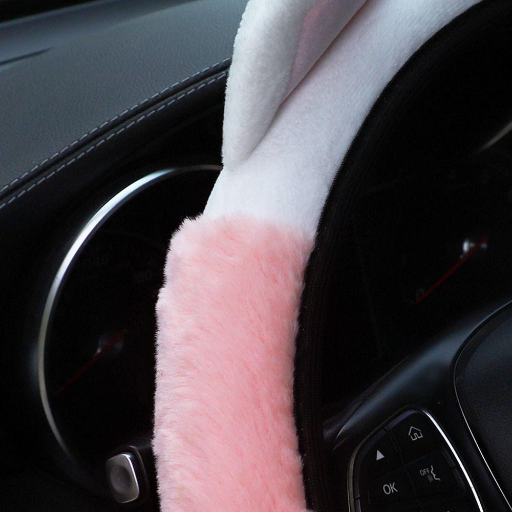 Plush Car Accessories Kitten Car Handle Cover Cute Steering Wheel Cover  For 14.5-15 INCH