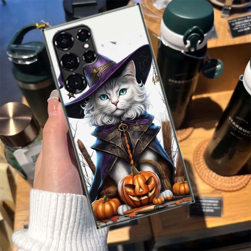 Halloween Magic Cat Cases Phone Case for Samsung Galaxy S26 Ultra S25 Edge S24 S23 FE S21 Plus S20 S22 S10 Cover TPU Capa Shell