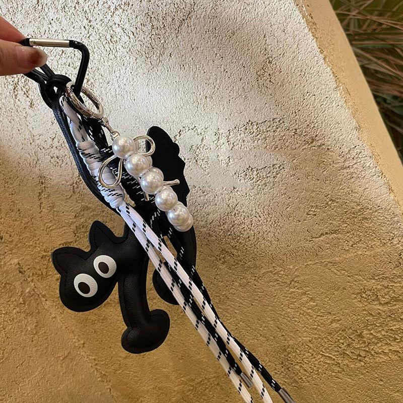 Классическая симпатичная сумка-подвеска в форме кошки из искусственной кожи, симпатичная нейлоновая плетеная веревка, подвеска, украшения для сумки, аксессуары