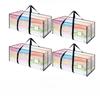 4 Pack 120L Moving Bags, Heavy Duty Moving Totes, Clear Waterproof Storage Bag with Zips