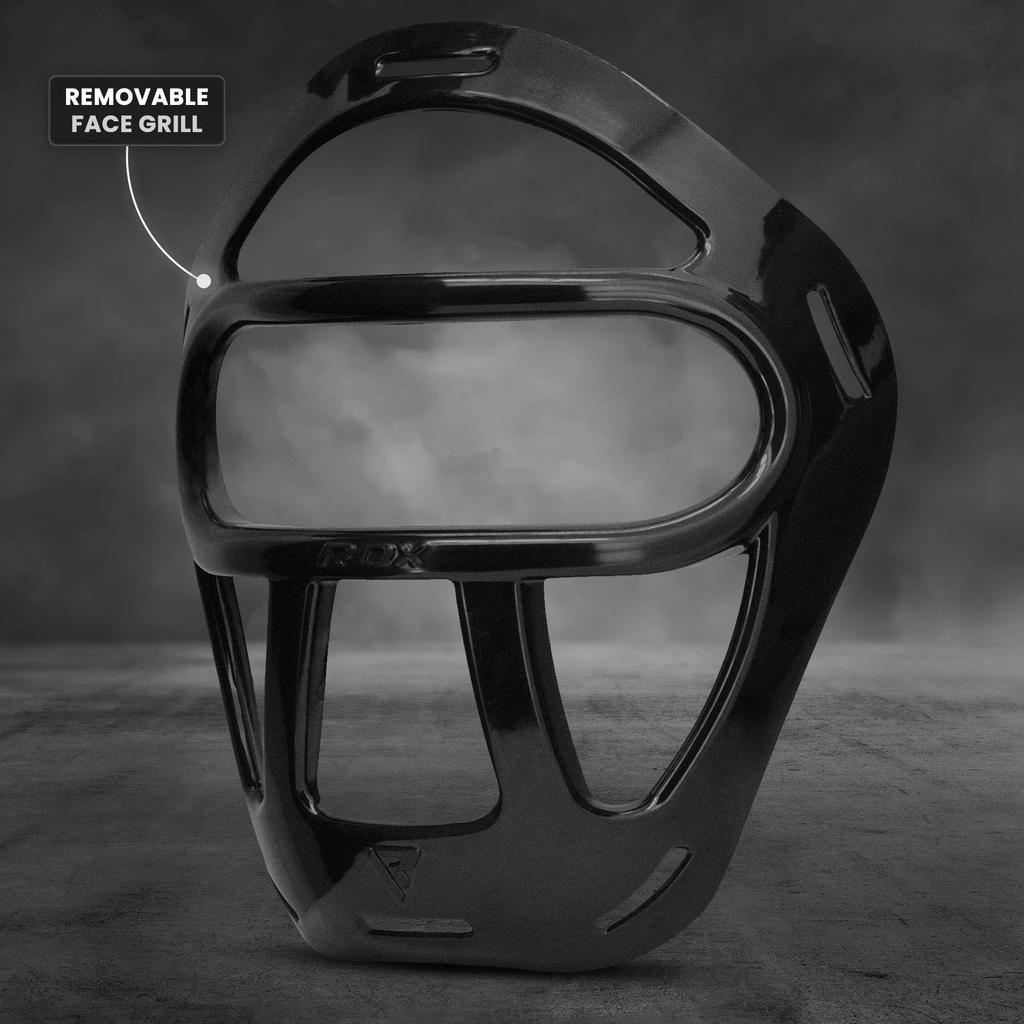 RDX Maya Hide Leather Boxing MMA Protector Headgear UFC Fighting Head Guard Sparkling Helmet M Black