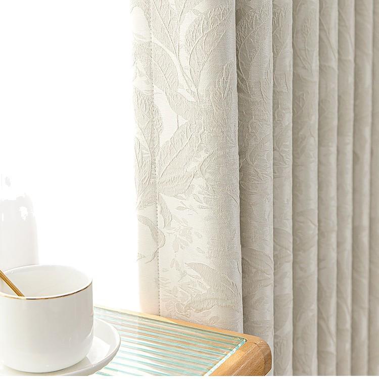 Original High-Precision Chenille Jacquard Curtain - Leaf Branch Vine Design, Light French Blackout, for Bedroom/Living Room.