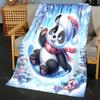 Festive Winter with Christmas Elements Pattern Blanket Flannel Material Soft Warm for All Seasons Home Outdoor Camping Picnics