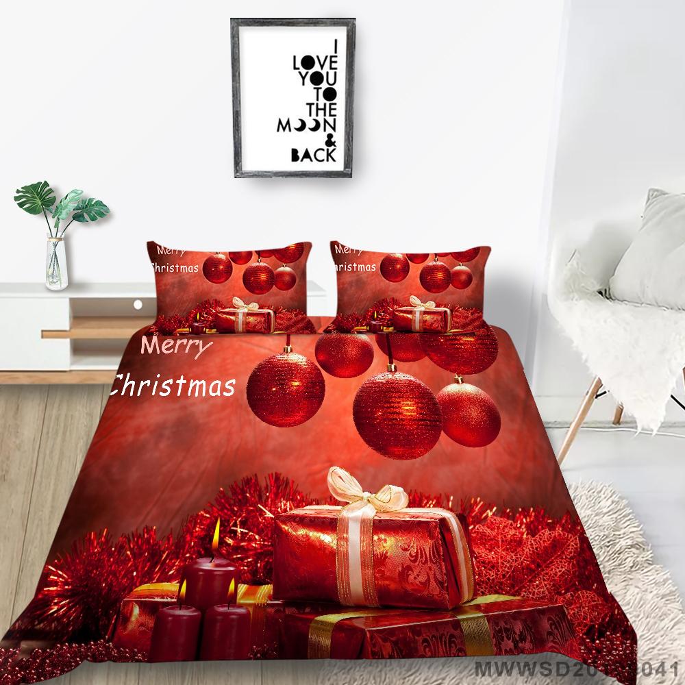 Рождественский комплект домашнего постельного белья, полноразмерное одеяло и наволочка для спальни, 2/3, мягкий моющийся домашний декор