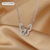 Crystal Butterfly Charms Woman Necklace Pendant Simple Girls Rhinestone Chain Necklace Chokers Gifts For Friends