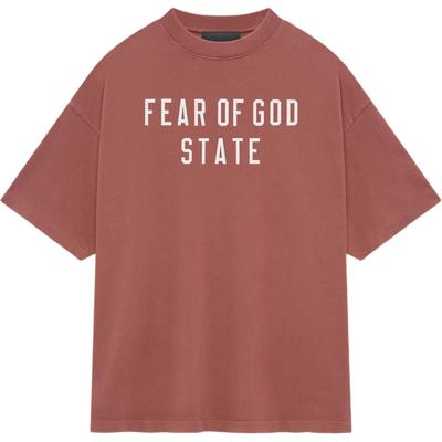 Essentials Heavy Crewneck Tee Crimson Мужские топы Красный 125BT242006F