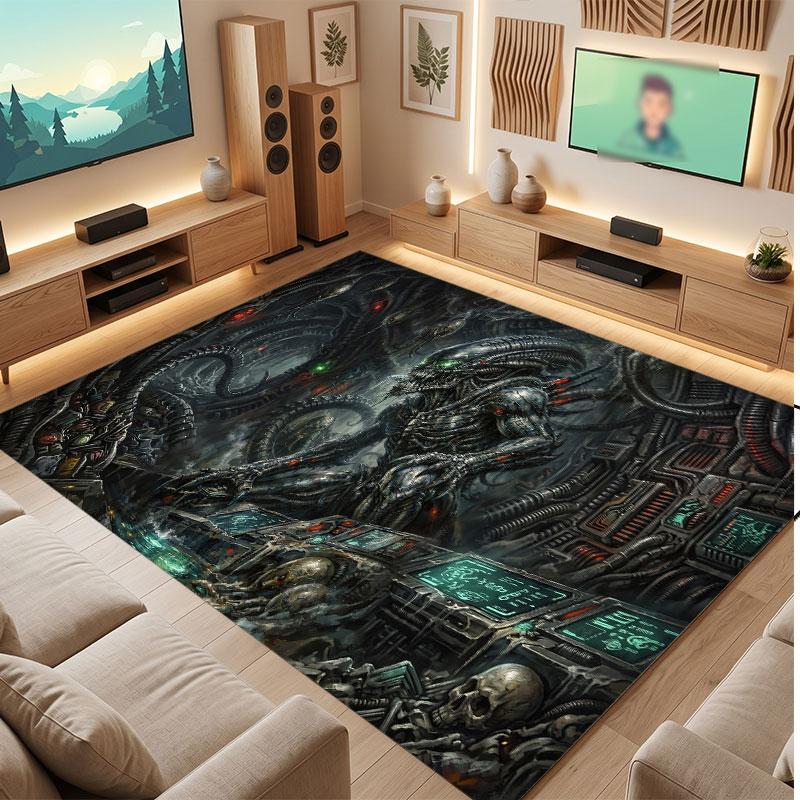 Alien Xenomorph Rug Soft Thick Non Slip Floor Carpet for Bedroom Living Room Home Decor