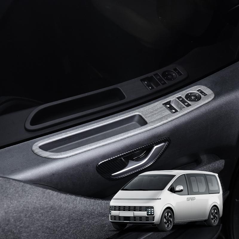 2Pcs ABS Door Window Control Button Trim Panel Decor Strip For Hyundai Staria 2026 LHD Car Interior Decoration Parts