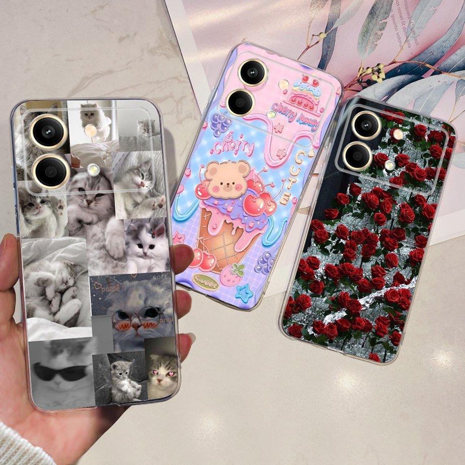 For Xiaomi Poco M6 Pro 4G 5G Poco X6 Pro x6 Neo Phone Case Clear Soft TPU Silicone Back Cover Cool Cartoon Girly Fashion Bumper