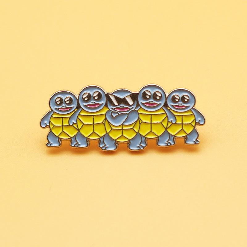 Anime Squirtle Enamel Pins Collect Kawaii Five Turtles Metal Cartoon Brooch Backpack Hat Bag Collar Lapel Badges