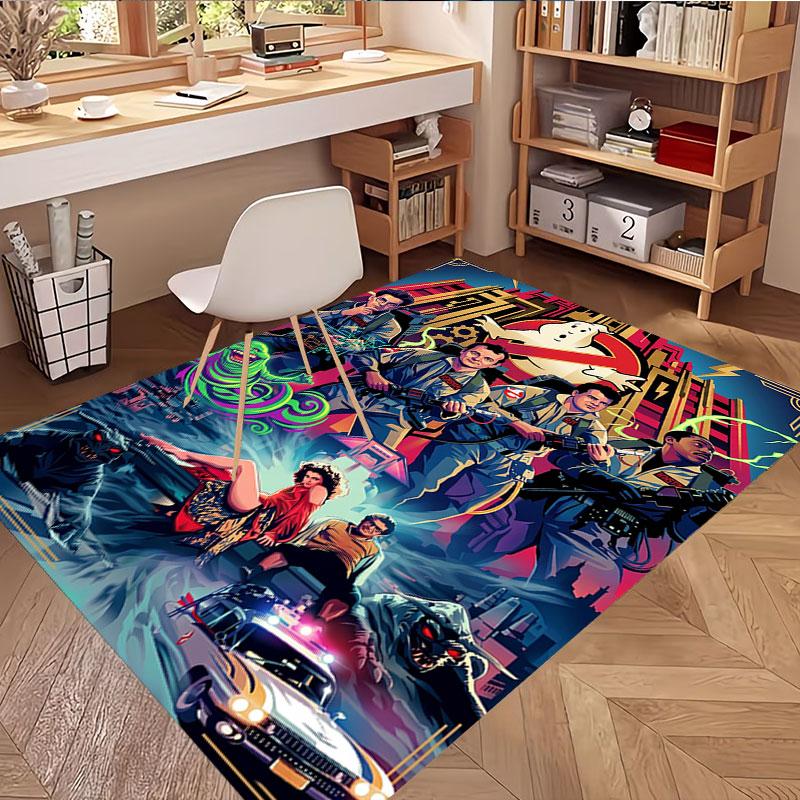 Ghostbusters Print Rug, Washable Floor Carpet, For Entryway Dorm Laundry Room Office Study, Home Decor Birthday Christmas Gift